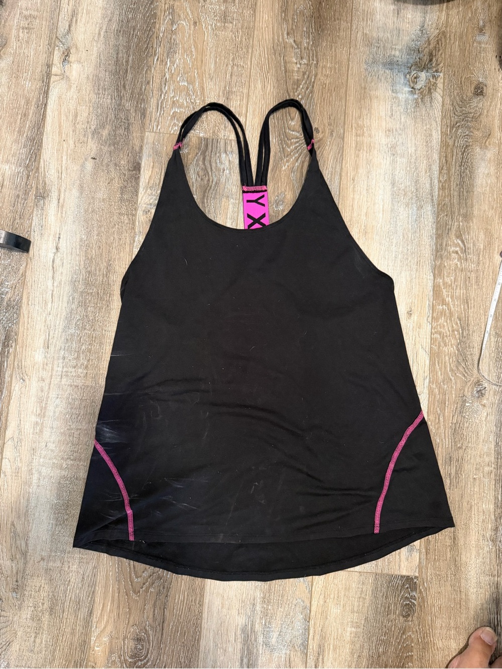 Roxy Black Tank Top with Pink Accents - Racerback